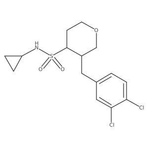 N-cyclopropyl-3-(3,4-dichlorobenzyl)tetrahydro-2H-pyran-4-sulfonamide Structure