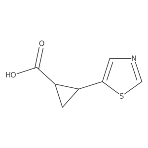 trans-2-(Thiazol-5-yl)cyclopropanecarboxylic acid Structure