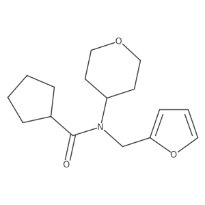 N-(furan-2-ylmethyl)-N-(tetrahydro-2H-pyran-4-yl)cyclopentanecarboxamide结构式