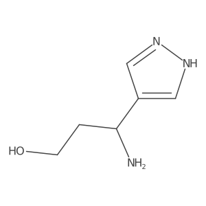 3-amino-3-(1H-pyrazol-4-yl)propan-1-ol结构式