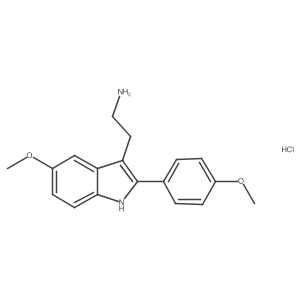 2-[5-methoxy-2-(4-methoxyphenyl)-1H-indol-3-yl]ethan-1-amine hydrochloride结构式