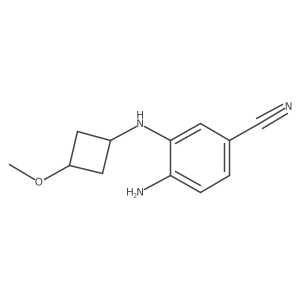 4-Amino-3-((3-methoxycyclobutyl)amino)benzonitrile Structure