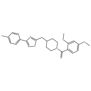 1-(2,4-Dimethoxybenzoyl)-4-{[3-(4-fluorophenyl)-1,2,4-oxadiazol-5-yl]methyl}piperidine Structure