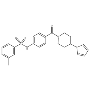 N-(4-(4-(1H-1,2,3-triazol-1-yl)piperidine-1-carbonyl)phenyl)-3-methylbenzenesulfonamide结构式