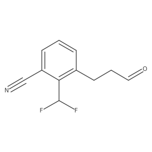2-(Difluoromethyl)-3-(3-oxopropyl)benzonitrile结构式