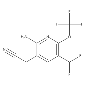 2-(2-Amino-5-(difluoromethyl)-6-(trifluoromethoxy)pyridin-3-yl)acetonitrile结构式