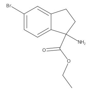 ethyl 1-amino-5-bromo-2,3-dihydro-1H-indene-1-carboxylate结构式