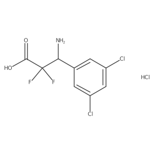 3-Amino-3-(3,5-dichlorophenyl)-2,2-difluoropropanoic acid hydrochloride结构式