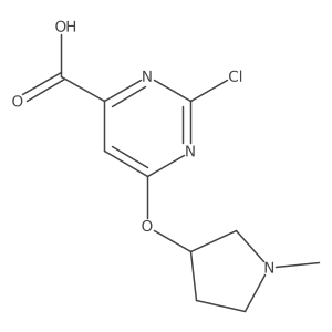 CN1CCC(Oc2cc(C(=O)O)nc(Cl)n2)C1结构式