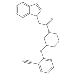 3-((1-(2-(1H-indol-1-yl)acetyl)piperidin-3-yl)oxy)pyrazine-2-carbonitrile Structure