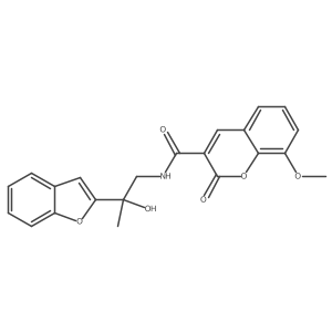 N-(2-(benzofuran-2-yl)-2-hydroxypropyl)-8-methoxy-2-oxo-2H-chromene-3-carboxamide结构式