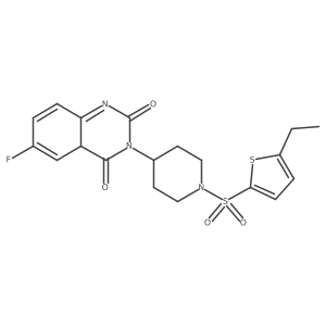 3-[1-(5-ethylthiophen-2-yl)sulfonylpiperidin-4-yl]-6-fluoro-4aH-quinazoline-2,4-dione结构式