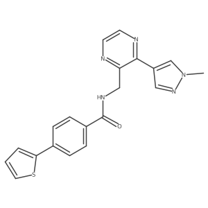 N-((3-(1-methyl-1H-pyrazol-4-yl)pyrazin-2-yl)methyl)-4-(thiophen-2-yl)benzamide Structure