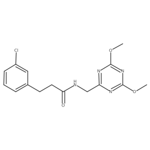 3-(3-chlorophenyl)-N-[(4,6-dimethoxy-1,3,5-triazin-2-yl)methyl]propanamide Structure