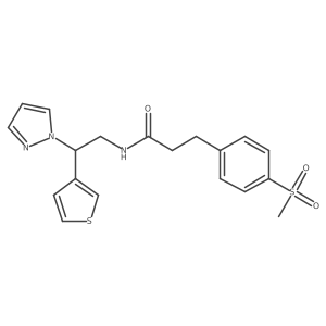 N-(2-(1H-pyrazol-1-yl)-2-(thiophen-3-yl)ethyl)-3-(4-(methylsulfonyl)phenyl)propanamide Structure