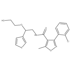 3-(2-chlorophenyl)-N-(2-(2-hydroxyethoxy)-2-(thiophen-3-yl)ethyl)-5-methylisoxazole-4-carboxamide结构式