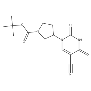 tert-butyl 3-(5-cyano-2,4-dioxo-3,4-dihydropyrimidin-1(2H)-yl)pyrrolidine-1-carboxylate结构式