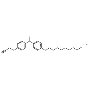 (4-(2-(2-(2-Aminoethoxy)ethoxy)ethoxy)phenyl)(4-(prop-2-yn-1-yloxy)phenyl)methanone hydrochloride结构式