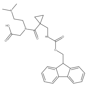 2-{N-[2-(dimethylamino)ethyl]-1-{1-[({[(9H-fluoren-9-yl)methoxy]carbonyl}amino)methyl]cyclopropyl}formamido}acetic acid结构式