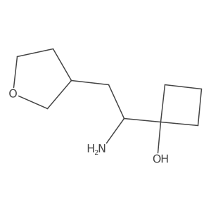 1-[1-Amino-2-(oxolan-3-yl)ethyl]cyclobutan-1-ol结构式
