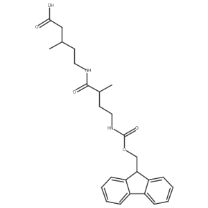 5-[4-({[(9H-fluoren-9-yl)methoxy]carbonyl}amino)-2-methylbutanamido]-3-methylpentanoic acid Structure