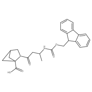 2-[3-({[(9H-fluoren-9-yl)methoxy]carbonyl}amino)butanoyl]-2-azabicyclo[2.1.1]hexane-1-carboxylic acid结构式