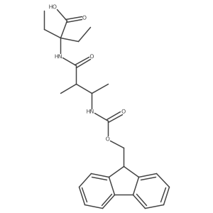 2-ethyl-2-[3-({[(9H-fluoren-9-yl)methoxy]carbonyl}amino)-2-methylbutanamido]butanoic acid Structure