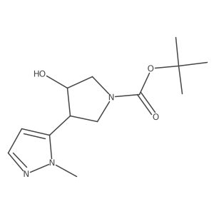 rac-tert-butyl (3R,4R)-3-hydroxy-4-(1-methyl-1H-pyrazol-5-yl)pyrrolidine-1-carboxylate结构式