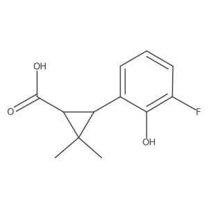 rac-(1R,3R)-3-(3-fluoro-2-hydroxyphenyl)-2,2-dimethylcyclopropane-1-carboxylic acid Structure