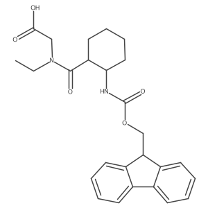 rac-2-{N-ethyl-1-[(1R,2S)-2-({[(9H-fluoren-9-yl)methoxy]carbonyl}amino)cyclohexyl]formamido}acetic acid Structure