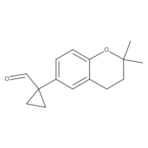1-(2,2-dimethyl-3,4-dihydro-2H-1-benzopyran-6-yl)cyclopropane-1-carbaldehyde Structure