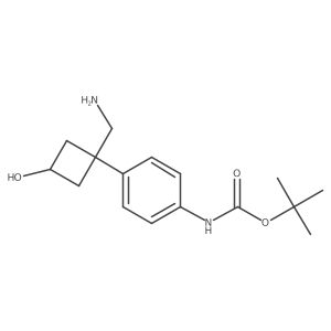tert-butyl N-{4-[1-(aminomethyl)-3-hydroxycyclobutyl]phenyl}carbamate Structure