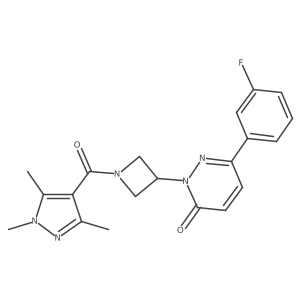 6-(3-fluorophenyl)-2-[1-(1,3,5-trimethyl-1H-pyrazole-4-carbonyl)azetidin-3-yl]-2,3-dihydropyridazin-3-one结构式