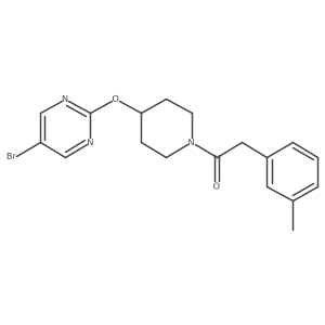 1-{4-[(5-Bromopyrimidin-2-yl)oxy]piperidin-1-yl}-2-(3-methylphenyl)ethan-1-one结构式