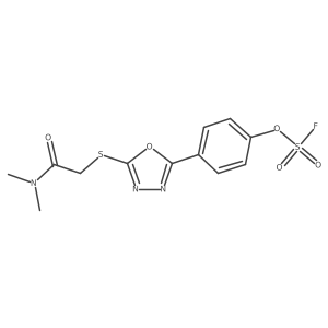 4-(5-{[(Dimethylcarbamoyl)methyl]sulfanyl}-1,3,4-oxadiazol-2-yl)phenyl sulfurofluoridate结构式