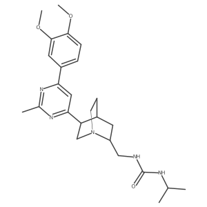 1-{[(2R,4R,5R)-5-[6-(3,4-dimethoxyphenyl)-2-methylpyrimidin-4-yl]-1-azabicyclo[2.2.2]octan-2-yl]methyl}-3-(propan-2-yl)urea Structure