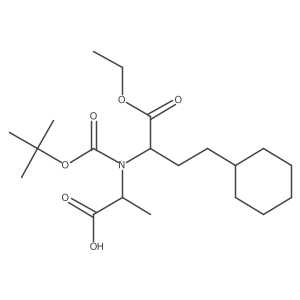 (2S)-2-{[(tert-butoxy)carbonyl][(2S)-4-cyclohexyl-1-ethoxy-1-oxobutan-2-yl]amino}propanoic acid Structure