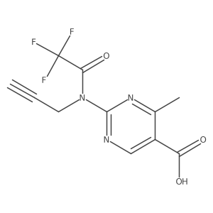 4-methyl-2-[2,2,2-trifluoro-N-(prop-2-yn-1-yl)acetamido]pyrimidine-5-carboxylic acid Structure
