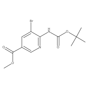 Methyl 5-bromo-6-{[(tert-butoxy)carbonyl]amino}pyridine-3-carboxylate结构式