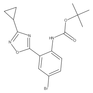 tert-butyl N-[4-bromo-2-(3-cyclopropyl-1,2,4-oxadiazol-5-yl)phenyl]carbamate Structure