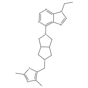 6-{5-[(2,4-dimethyl-1,3-thiazol-5-yl)methyl]-octahydropyrrolo[3,4-c]pyrrol-2-yl}-9-ethyl-9H-purine结构式