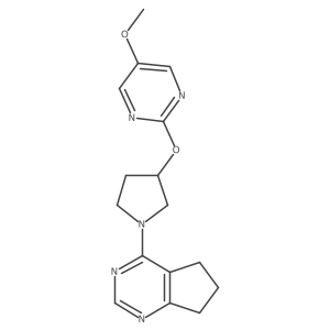 2-[(1-{5H,6H,7H-cyclopenta[d]pyrimidin-4-yl}pyrrolidin-3-yl)oxy]-5-methoxypyrimidine结构式