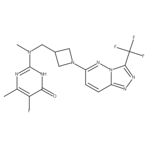 5-Fluoro-6-methyl-2-[methyl({1-[3-(trifluoromethyl)-[1,2,4]triazolo[4,3-b]pyridazin-6-yl]azetidin-3-yl}methyl)amino]-3,4-dihydropyrimidin-4-one Structure