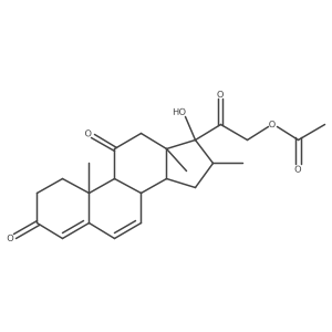 [2-[(8S,9S,10R,13S,14S,16S,17R)-17-hydroxy-10,13,16-trimethyl-3,11-dioxo-1,2,8,9,12,14,15,16-octahydrocyclopenta[a]phenanthren-17-yl]-2-oxoethyl] acetate Structure