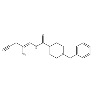 1-benzyl-N'-(2-cyanoethanimidoyl)piperidine-4-carbohydrazide Structure