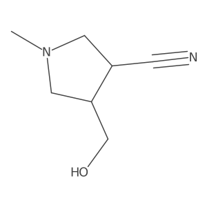 rel-(3R,4R)-4-(Hydroxymethyl)-1-methyl-3-pyrrolidinecarbonitrile结构式