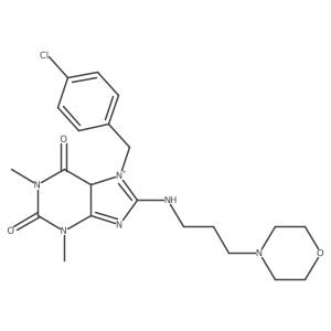 7-[(4-chlorophenyl)methyl]-1,3-dimethyl-8-(3-morpholin-4-ylpropylamino)-5H-purin-7-ium-2,6-dione Structure