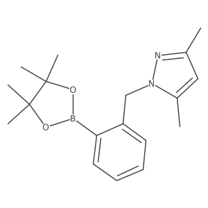 3,5-Dimethyl-1-[[2-(4,4,5,5-tetramethyl-1,3,2-dioxaborolan-2-yl)phenyl]methyl]-1H-pyrazole结构式