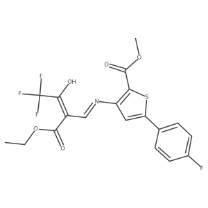 Methyl 3-{[2-(ethoxycarbonyl)-4,4,4-trifluoro-3-oxobut-1-enyl]amino}-5-(4-fluorophenyl)thiophene-2-carboxylate Structure