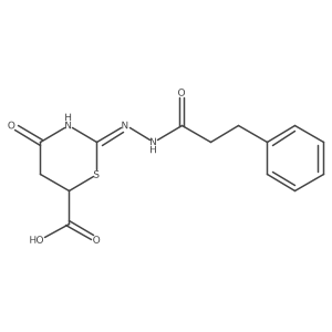 4-oxo-2-[2-(3-phenylpropanoyl)hydrazinyl]-5,6-dihydro-4H-1,3-thiazine-6-carboxylic acid结构式